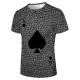 Мъжка тениска с къс ръкав, геометричен 3D принт с дизайн на Асо Пика 1