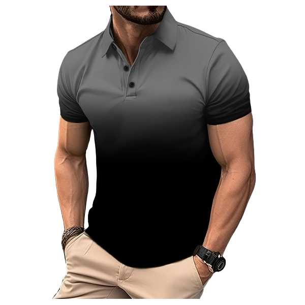 Мъжка тениска за с градиентен цвят, голям размер,за лятото,стилен стил,къс ръкав