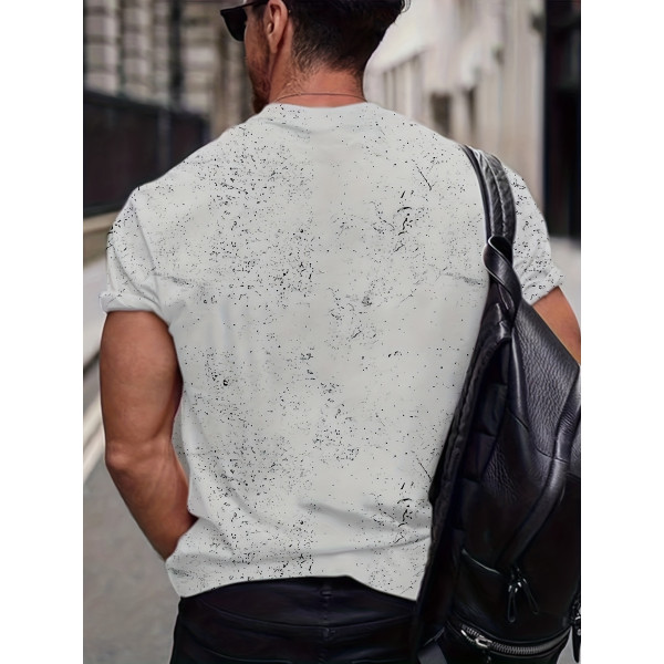 Мъжка тениска с графика на прилеп,3D щампа,кръгло деколте и къси ръкави за лятото
