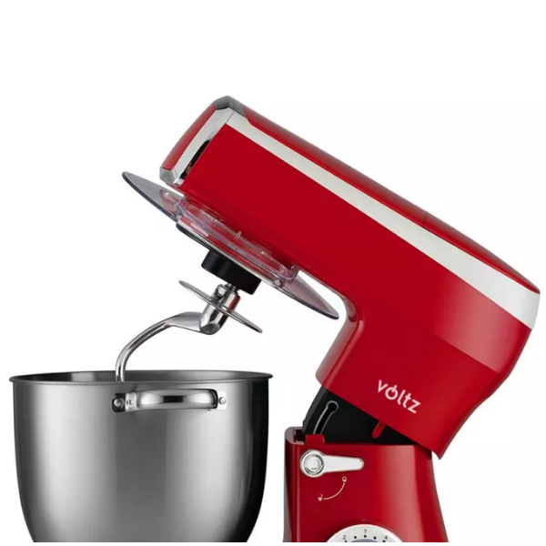 Планетарен миксер с купа от инокс Voltz V51115A, 2100W, 7.5 литра, 3бъркалки, 6степени + Pulse, LED