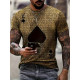 Мъжка тениска с къс ръкав, геометричен 3D принт с дизайн на Асо Пика 12