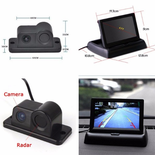 Камера за заден ход с радар и паркинг сензор, 4,3 инча монитор, нощно виждане PK5