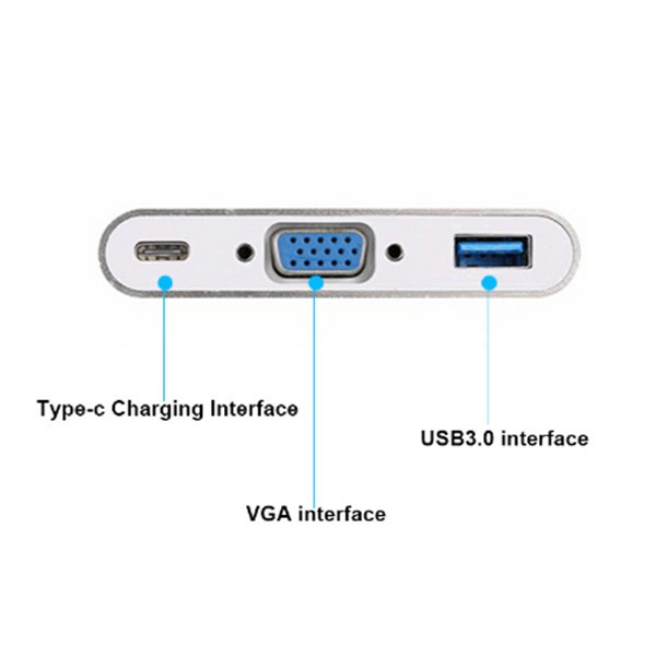 Мултифункционален адаптер - USB 3.1 Тип C към VGA с USB 3.0 зареждащ порт CA73