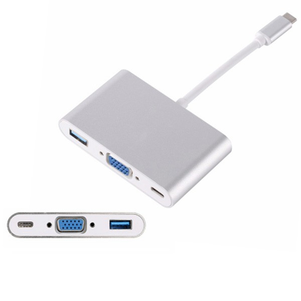 Мултифункционален адаптер - USB 3.1 Тип C към VGA с USB 3.0 зареждащ порт CA73 5