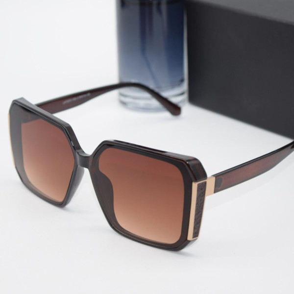 Мъжки слънчеви очила с голяма рамка и кожена тапицерия YJZ65 4