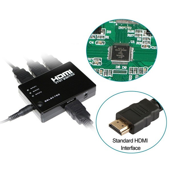 HDMI сплитер 3 в 1 с автоматично превключване и дистанционно управление CA56 10