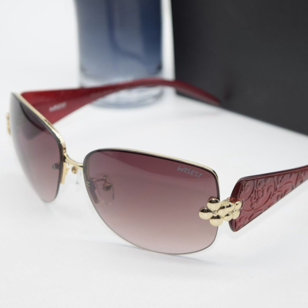Дамски слънчеви очила със златна гарнитура и облачна дантела отстрани YJZ55