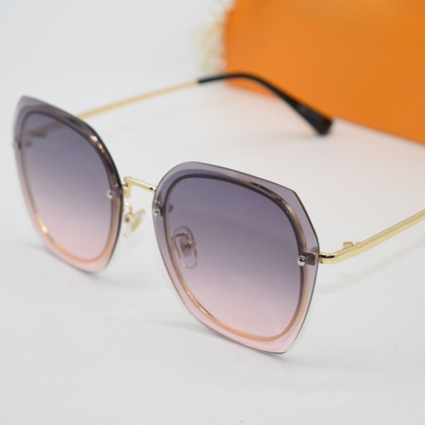 Дамски полигонални слънчеви очила без рамки с изглед с кристални гранули  YJZ51 3
