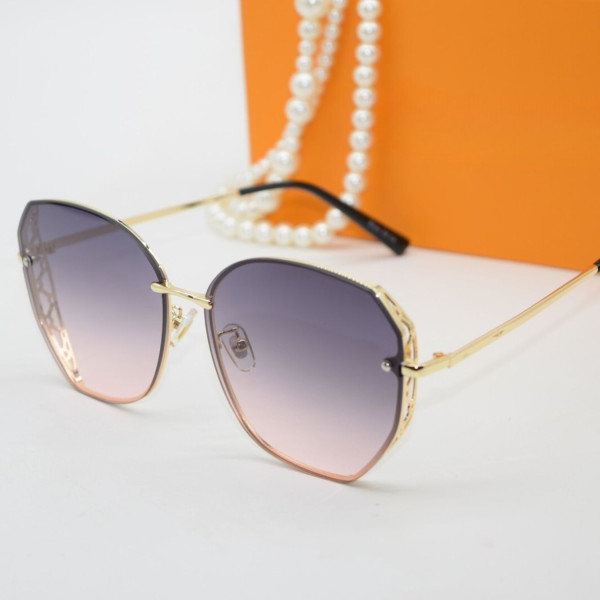 Дамски полигонални слънчеви очила с изглед с кристални гранули  YJZ49
