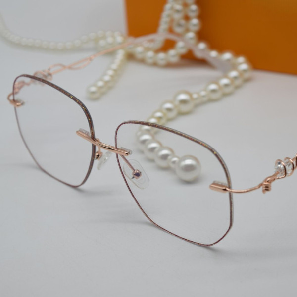Дамски полигонални слънчеви очила без рамки с изглед с кристални гранули YJZ45 3