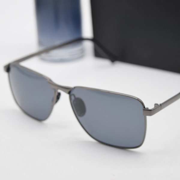 Мъжки слънчеви очила с големи стъклени стъкла и тънки стоманени страни YJZ32