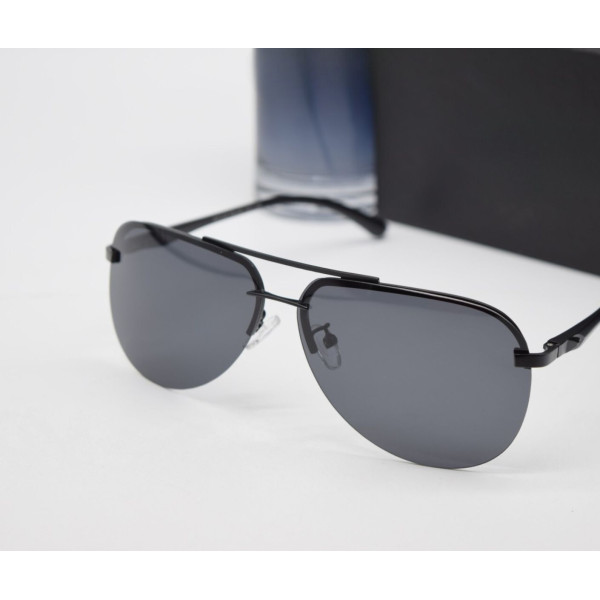 Мъжки слънчеви очила с големи стъклени стъкла и тънки стоманени страни YJZ28 3
