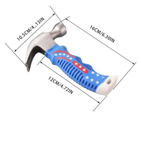 Малък чук със синя гумена дръжка