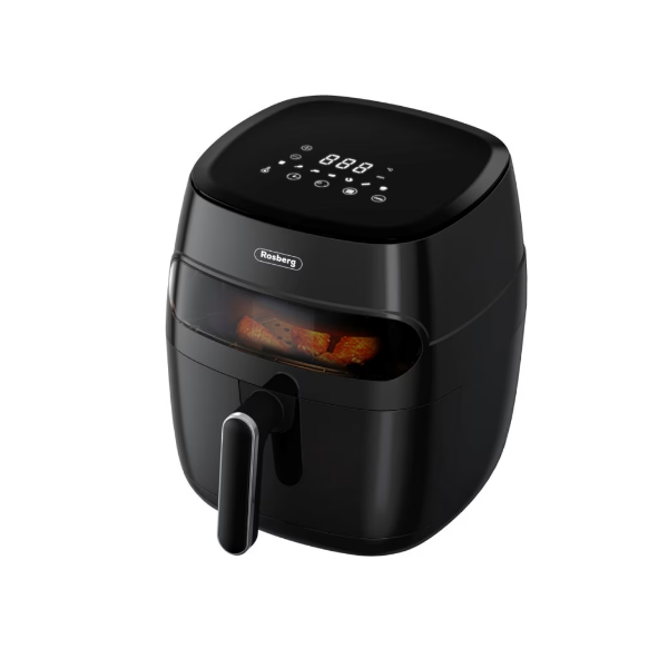 Фритюрник AirFryer Rosberg R51980CA,1350W,5.2 л.,LED дисплей,Горещ въздух,Таймер,до 200°C