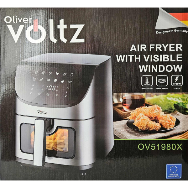 Фритюрник AirFryer Voltz OV51980X,1700W,7 л.,Горещ въздух,Таймер,до 200°C