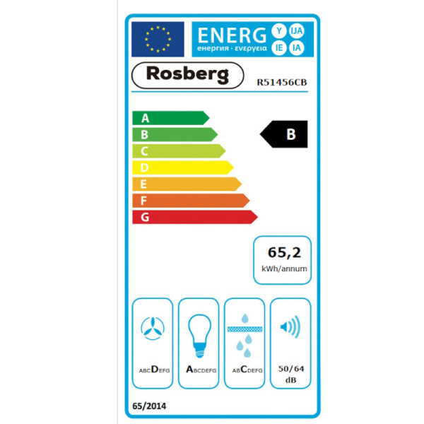 Аспиратор за вграждане Rosberg R51456CB/W/S,60 см.1 мотор,140W