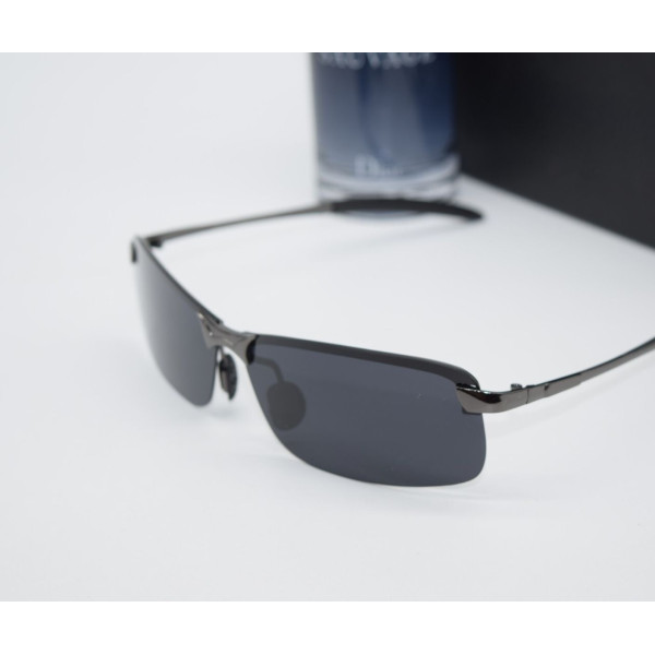 Мъжки слънчеви очила с големи стъклени стъкла и тънки стоманени страни YJZ23 2