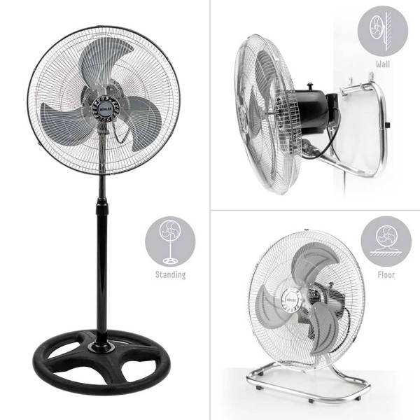 Вентилатор на стойка 18''Muhler FM-8138D 3в1, 70W, индустриален, на стойка, стена, под 2