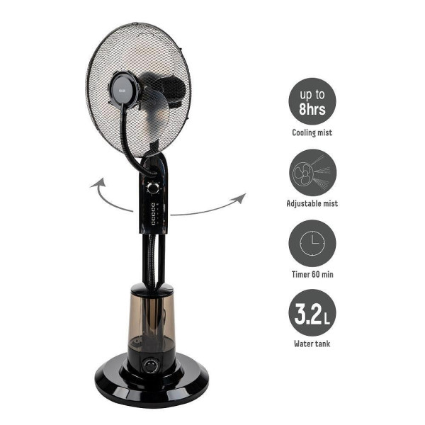 Вентилатор с водна мъгла 16" Muhler MF-1677, 75W, таймер, мехн. упр-е 5