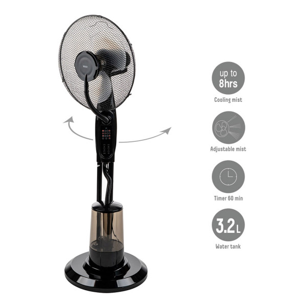 Вентилатор с водна мъгла 16'' Muhler MF-1609RC, 75W, LED, дист. упр-е 3