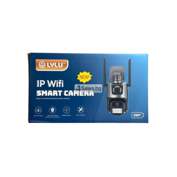 Двойна Smart WiFi безжична IP 8MPX камера,LED,4К Ultra HD