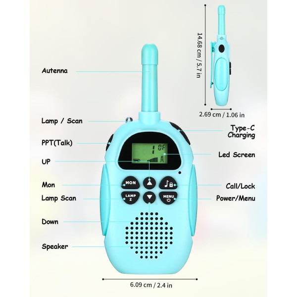 Комплект 2 броя Уоки-Токи за момичета и момчета 4
