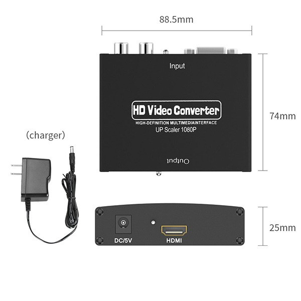 Аудио-видео адаптер за VGA+R/L към HDMI сигнал между различни устройства 7