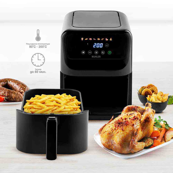 Фритюрник Air Fryer с горещ въздух MFX-515, 1500W, 5L, LED