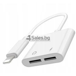 Адаптер Dual Audio & Charge Adapter, Съвместим за iPhone 7/8/X/XS/XR/11/12/13/Plus/Pro/Max CA43