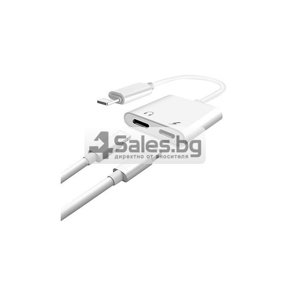 Адаптер Dual Audio & Charge Adapter, Съвместим за iPhone 7/8/X/XS/XR/11/12/13/Plus/Pro/Max CA43