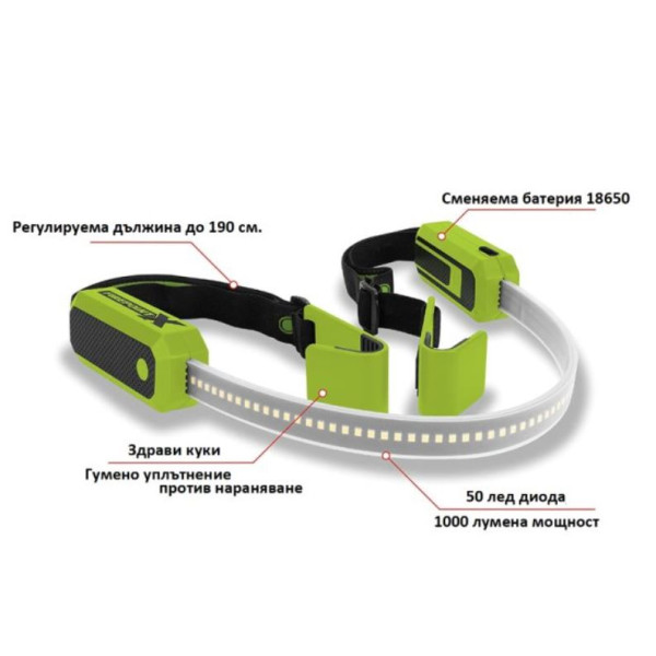 Регулируема акумулаторна LED работна лампа с 1000+ лумена FL110 2