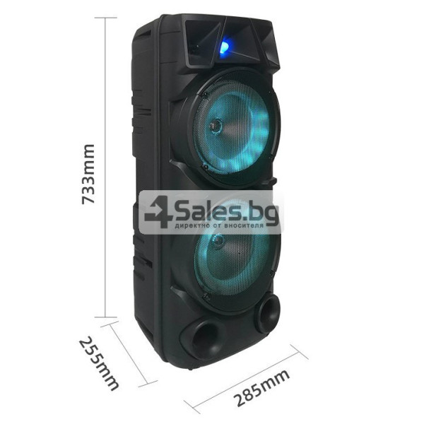 Bluetooth тонколона speaker ZQS-8210 2x8" 4800mAh