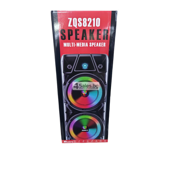 Bluetooth тонколона speaker ZQS-8210 2x8" 4800mAh