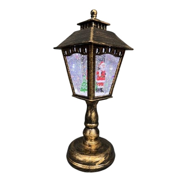 Коледен декоративен фенер с падащ сняг и светодиодно осветление