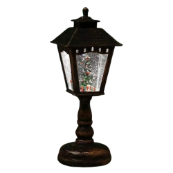 Коледен декоративен фенер с падащ сняг и светодиодно осветление