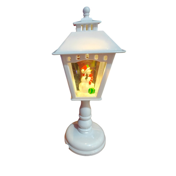 Коледен декоративен фенер с падащ сняг и светодиодно осветление 7