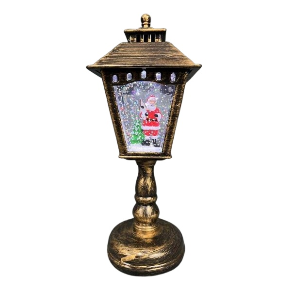 Коледен декоративен фенер с падащ сняг и светодиодно осветление