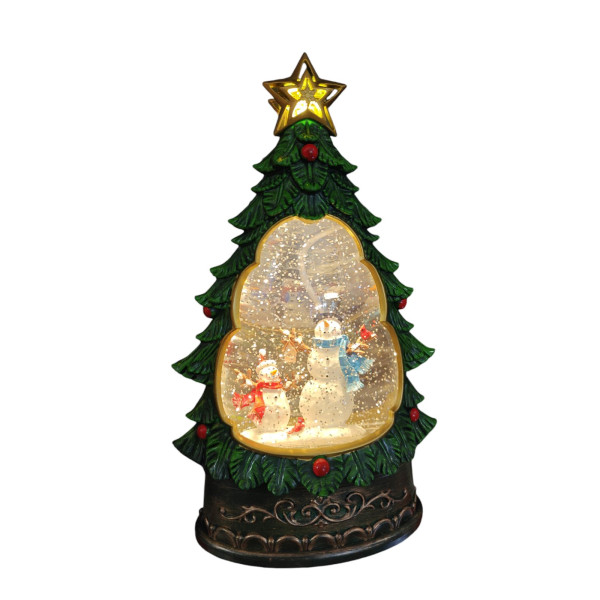 Светеща коледна елха с въртящ сняг 4