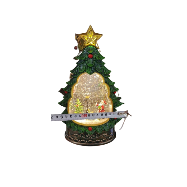 Светеща коледна елха с въртящ сняг