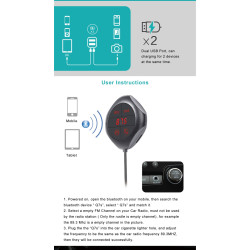Bluetooth FM трансмитер за кола HF21 2