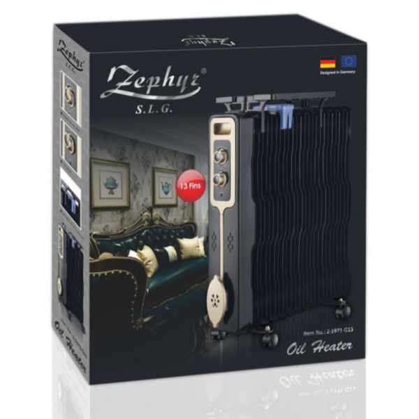 Радиатор Z-1971-G13,2500W,13 ребра,3 степени,Поставка за дрехи,Регулируем термостат