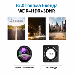 Видеорегистратор Full HD 1080P с 3 камери, дисплей 4 инча и нощен HDR запис AC50 19