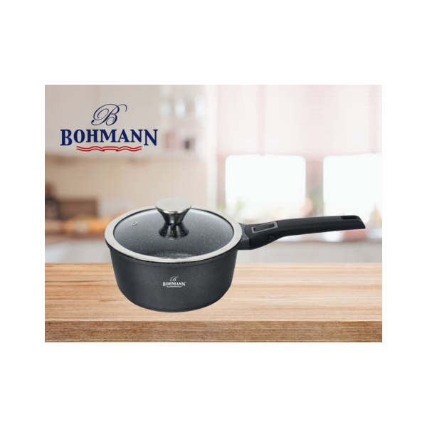 Касерола с капак Bohmann BH1730-20SP, Лят алуминий, Подвижна дръжка, Индукция 1
