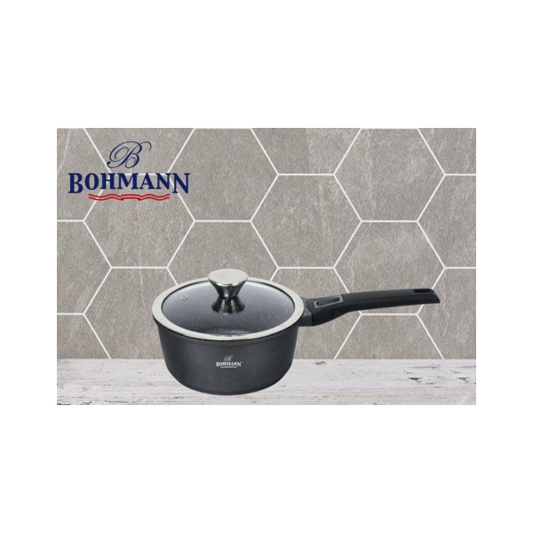 Касерола с капак Bohmann BH1730-20SP, Лят алуминий, Подвижна дръжка, Индукция 3