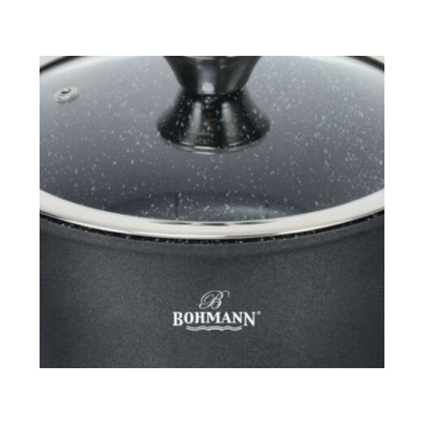 Касерола с капак Bohmann BH1730-20SP, Лят алуминий, Подвижна дръжка, Индукция 4