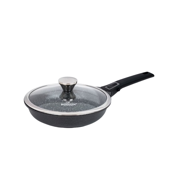 Тиган с капак Bohmann BH1730-24/28FP, Лят алуминий, Подвижна дръжка, Индукция 6