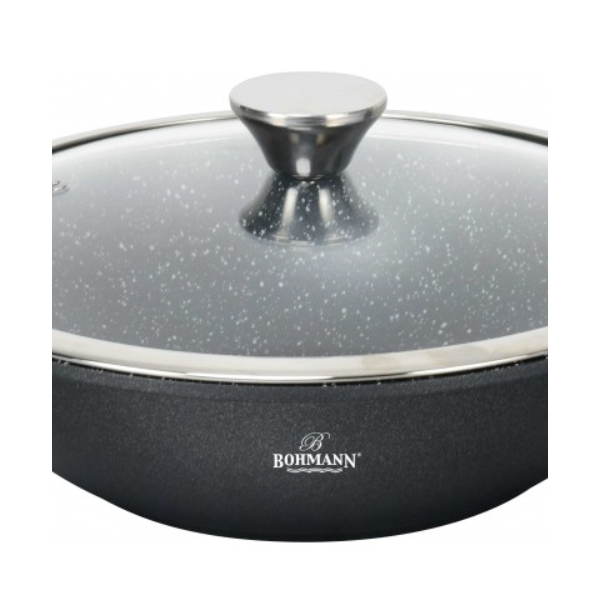 Тиган Уок с капак Bohmann BH1730-28WK, 28см. 3.4л., Лят алуминий, Подвижна дръжка, Индукция 5