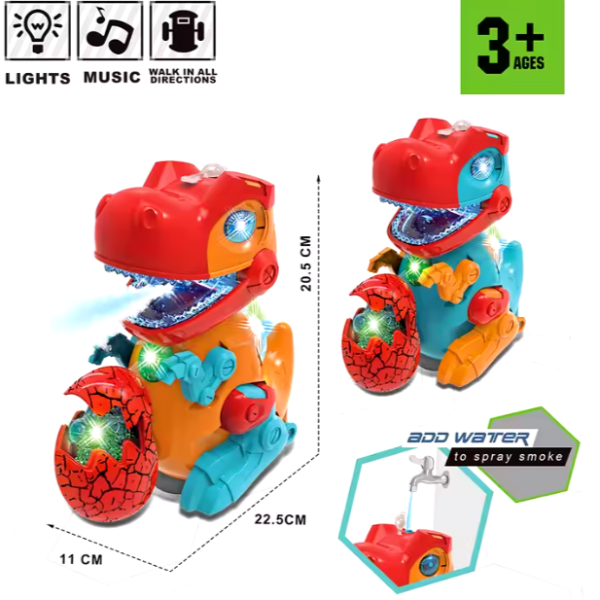 Електрическа светеща играчка динозавър с динозавърско яйце