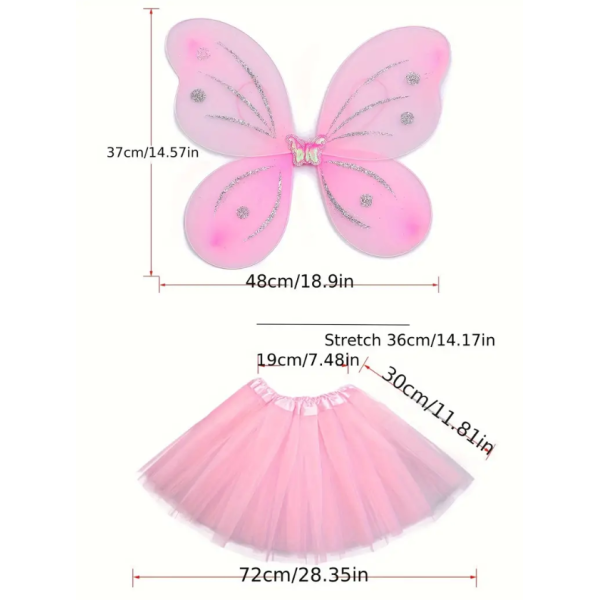 Детски карнавален комплект за момиче с крила на пеперуда 2