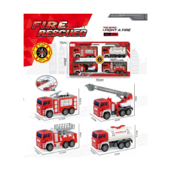 Комплект детски пожарни коли Fire Rescue